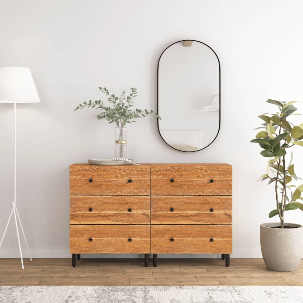 Armoires latérales 2 pcs 60x33x75 cm bois massif d'acacia - XIOS