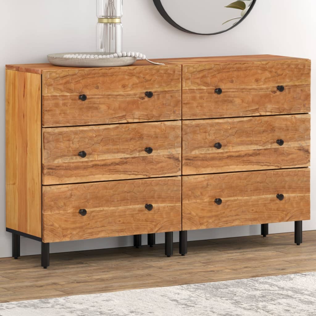 Armoires latérales 2 pcs 60x33x75 cm bois massif d'acacia - XIOS