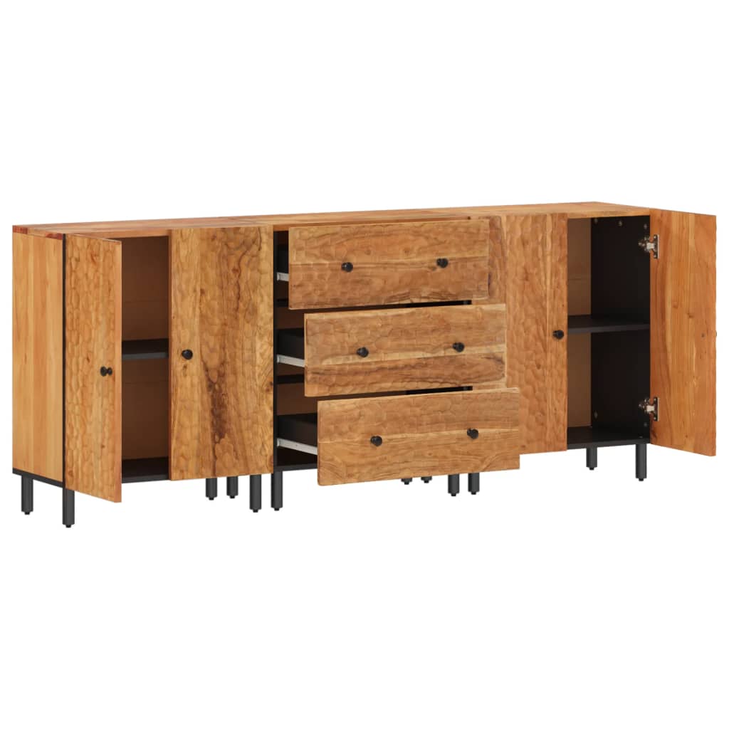 Armoires latérales 3 pcs 60x33x75 cm bois massif d'acacia - XIOS