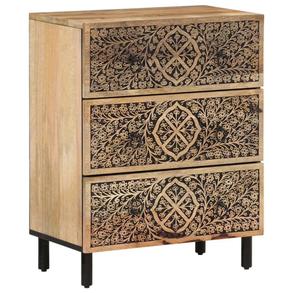Armoires latérales 3 pcs 60x33x75 cm bois massif de manguier - XIOS