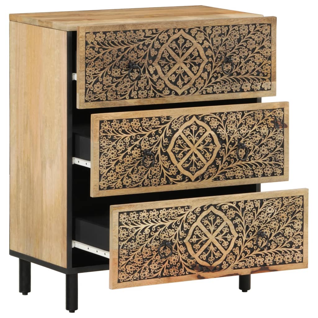 Armoires latérales 3 pcs 60x33x75 cm bois massif de manguier - XIOS