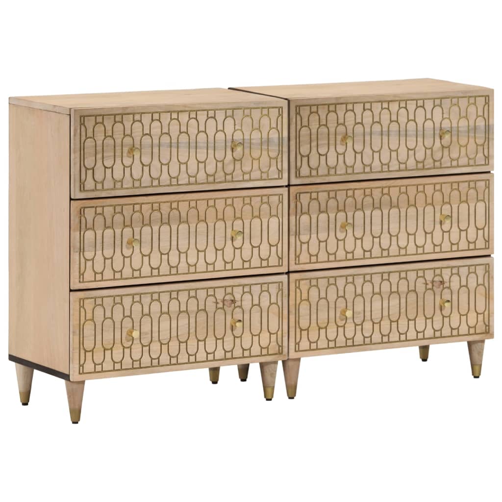 Armoires latérales 2 pcs 60x33x75 cm bois massif de manguier - XIOS