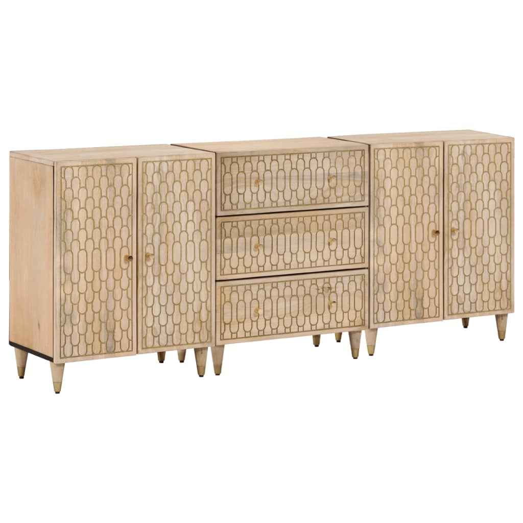Armoires latérales 3 pcs 60x33x75 cm bois massif de manguier - XIOS