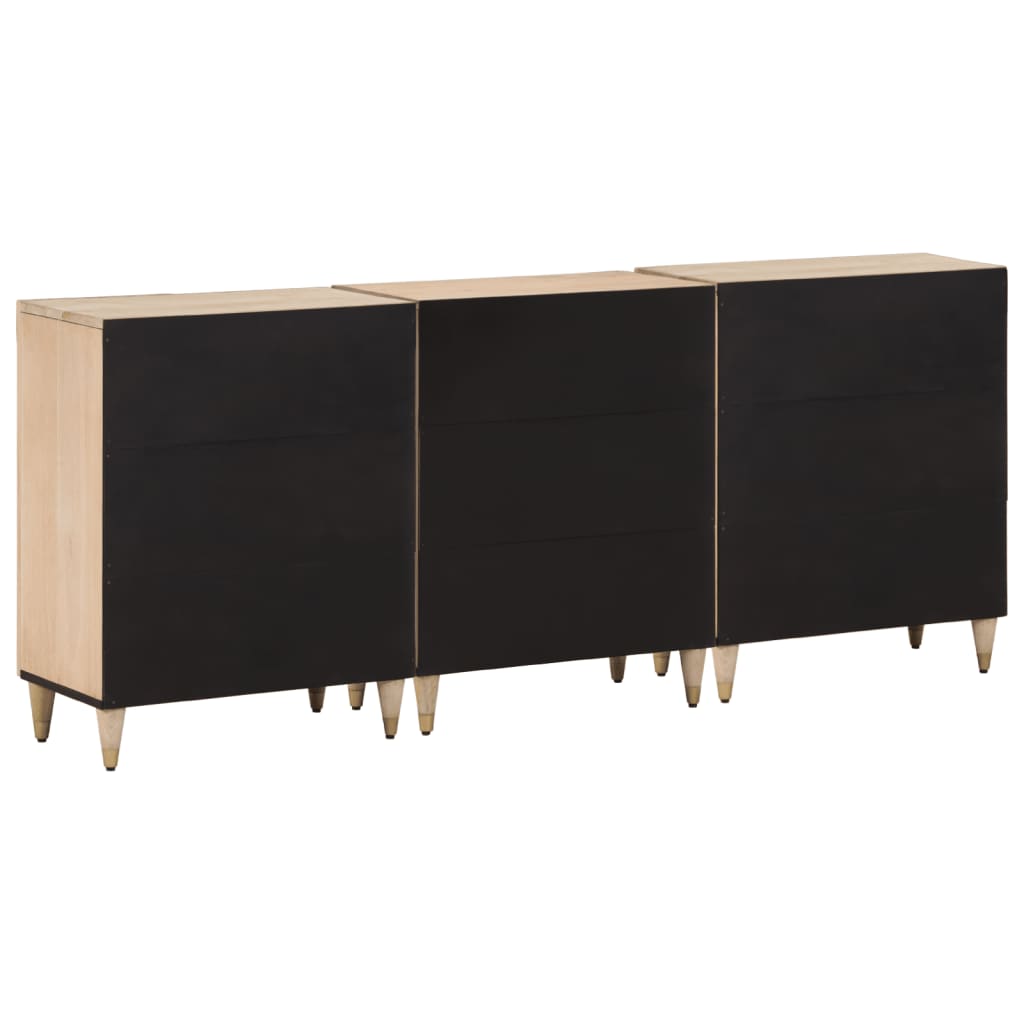 Armoires latérales 3 pcs 60x33x75 cm bois massif de manguier - XIOS