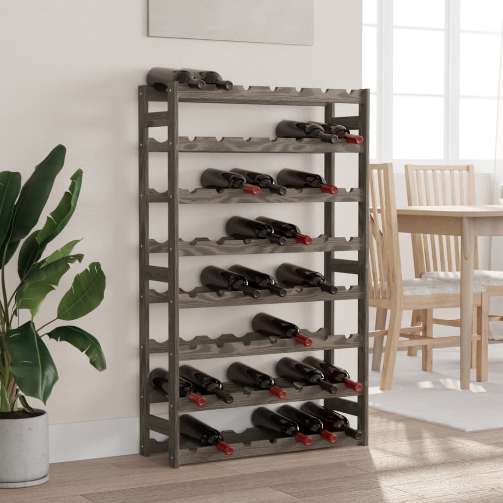 Casier à bouteilles pour 56 bouteilles gris bois pin solide - XIOS