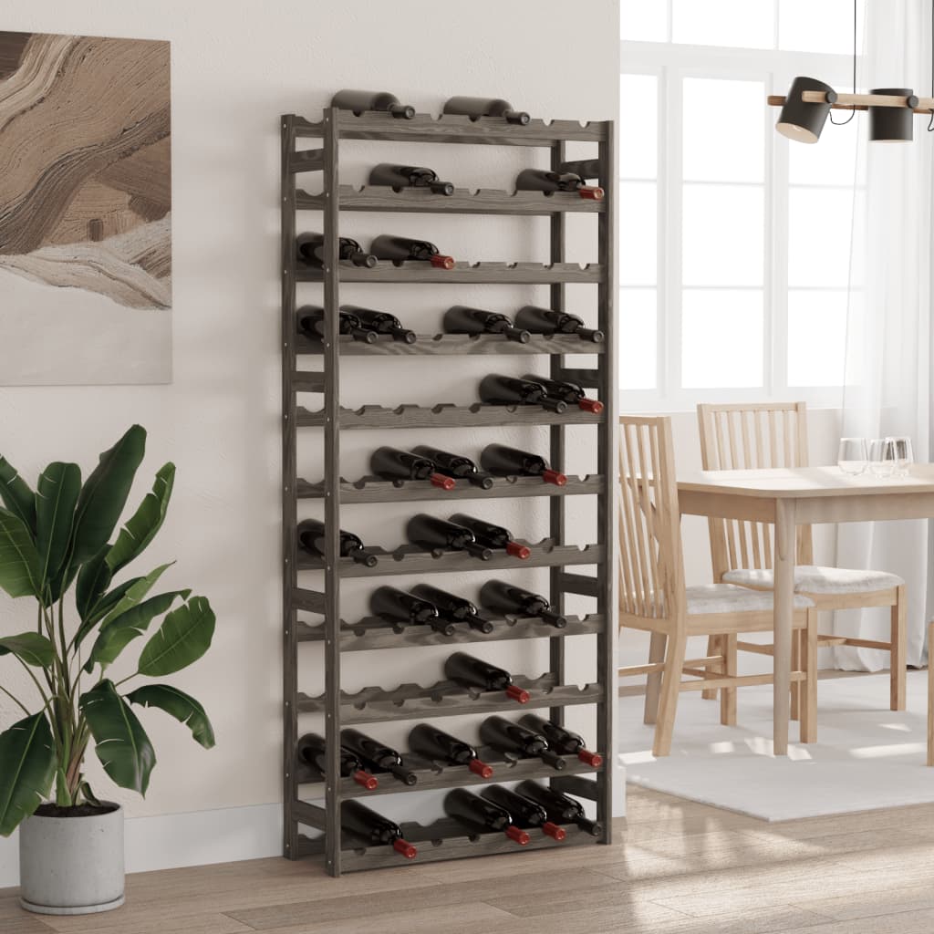 Casier à bouteilles pour 77 bouteilles gris bois pin solide - XIOS