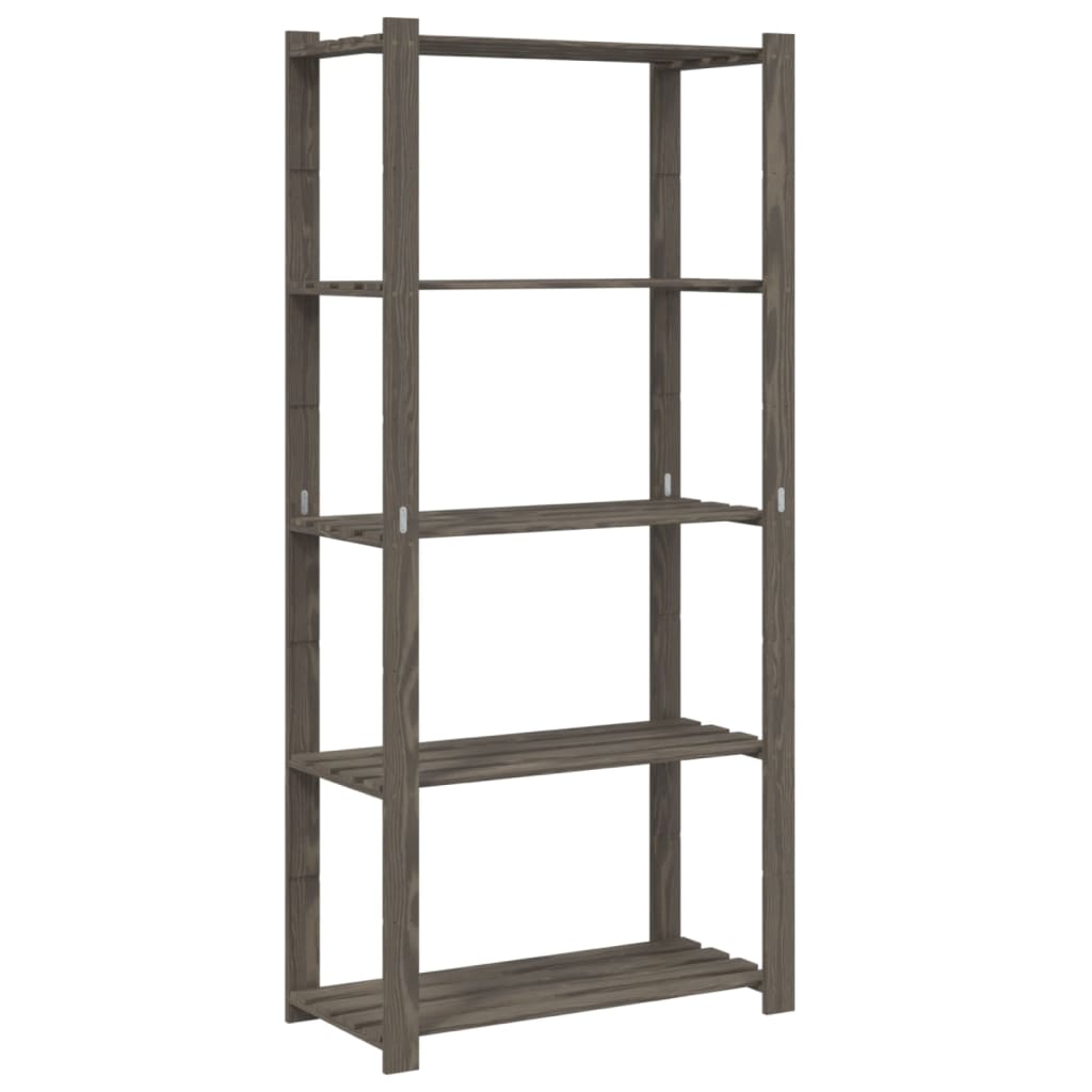 Support de rangement à 5 niveaux gris 80x38x170 cm bois de pin - XIOS
