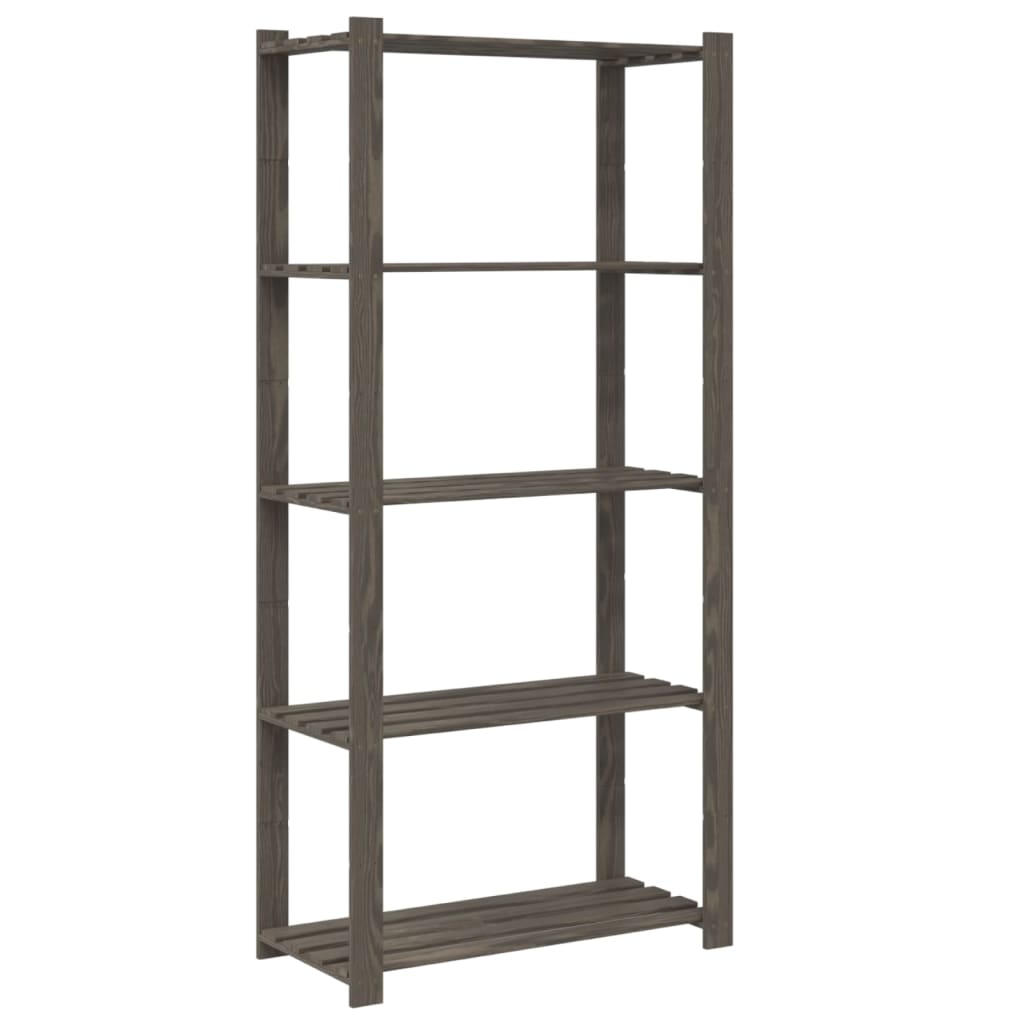 Support de rangement à 5 niveaux gris 80x38x170 cm bois de pin - XIOS