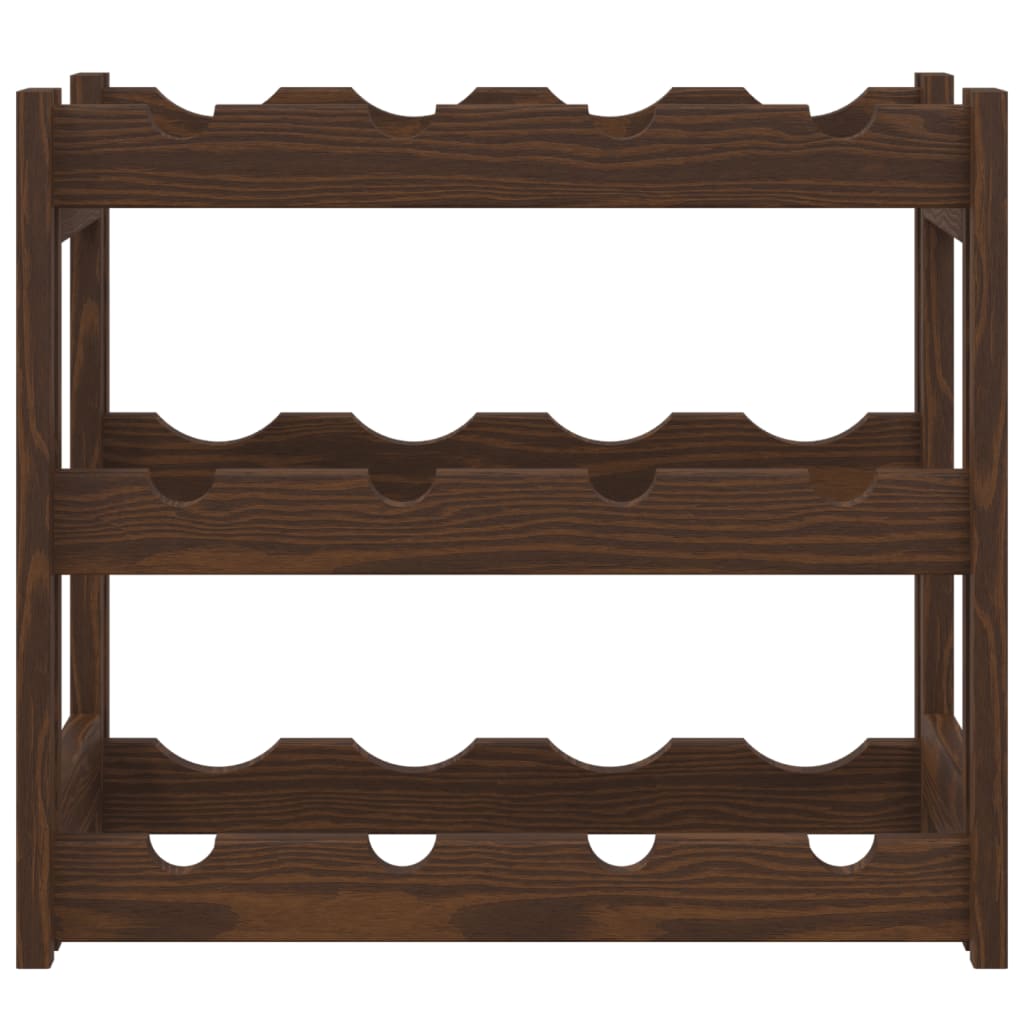 Casier à bouteilles pour 12 bouteilles marron bois pin solide - XIOS