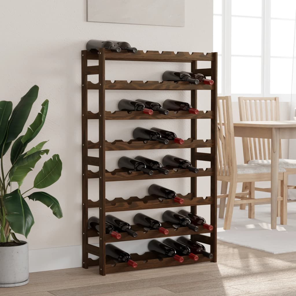 Casier à bouteilles pour 56 bouteilles marron bois pin solide - XIOS