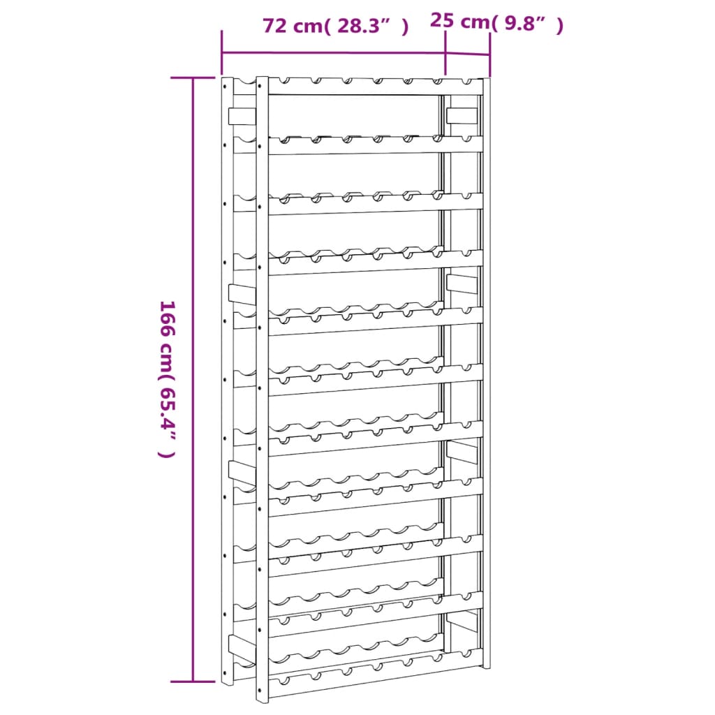 Casier à bouteilles pour 77 bouteilles marron bois pin solide - XIOS