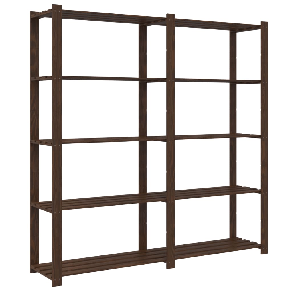 Support de rangement à 5 niveaux marron 170x38x170 cm bois pin - XIOS