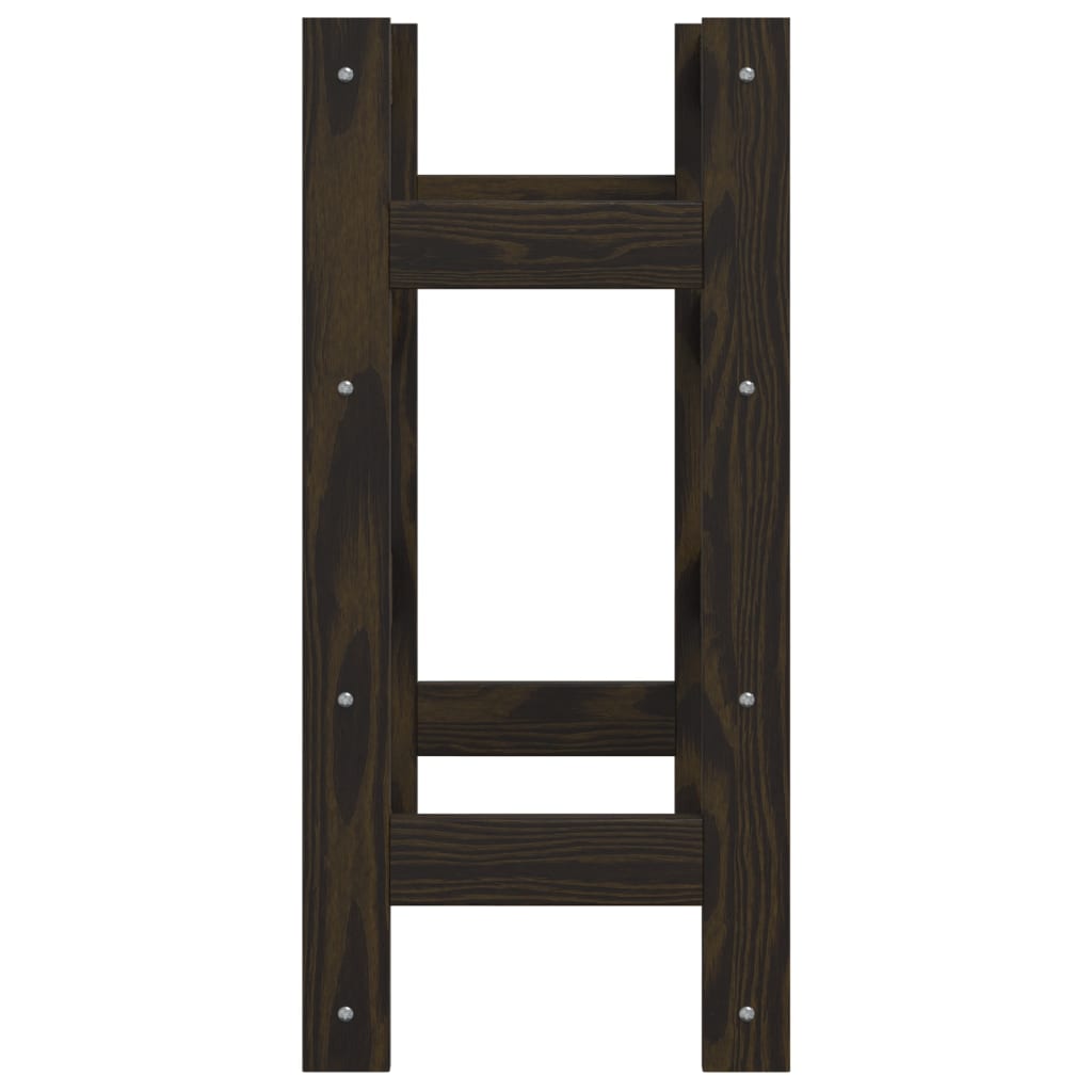 Casier à bouteilles pour 16 bouteilles noir bois pin solide - XIOS