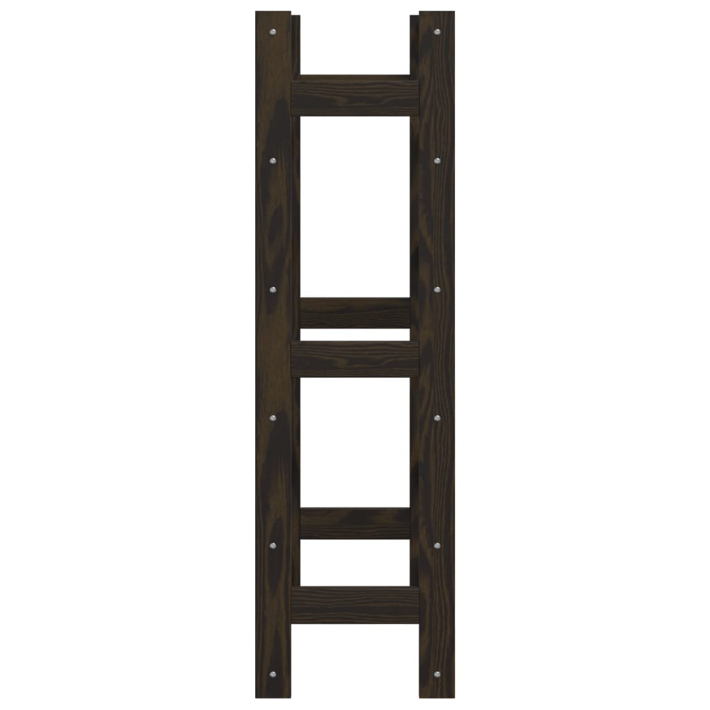 Casier à bouteilles pour 30 bouteilles noir bois pin solide - XIOS