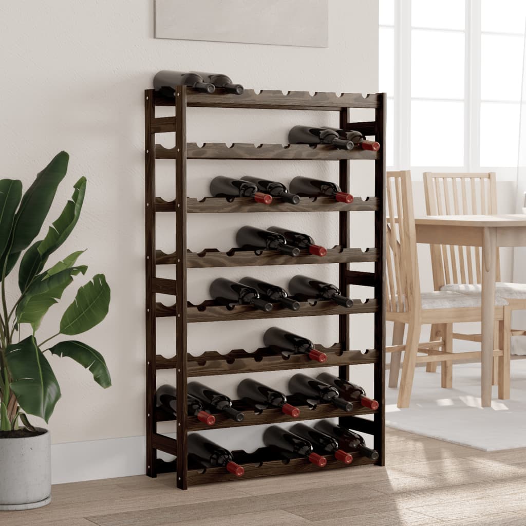 Casier à bouteilles pour 56 bouteilles noir bois pin solide - XIOS