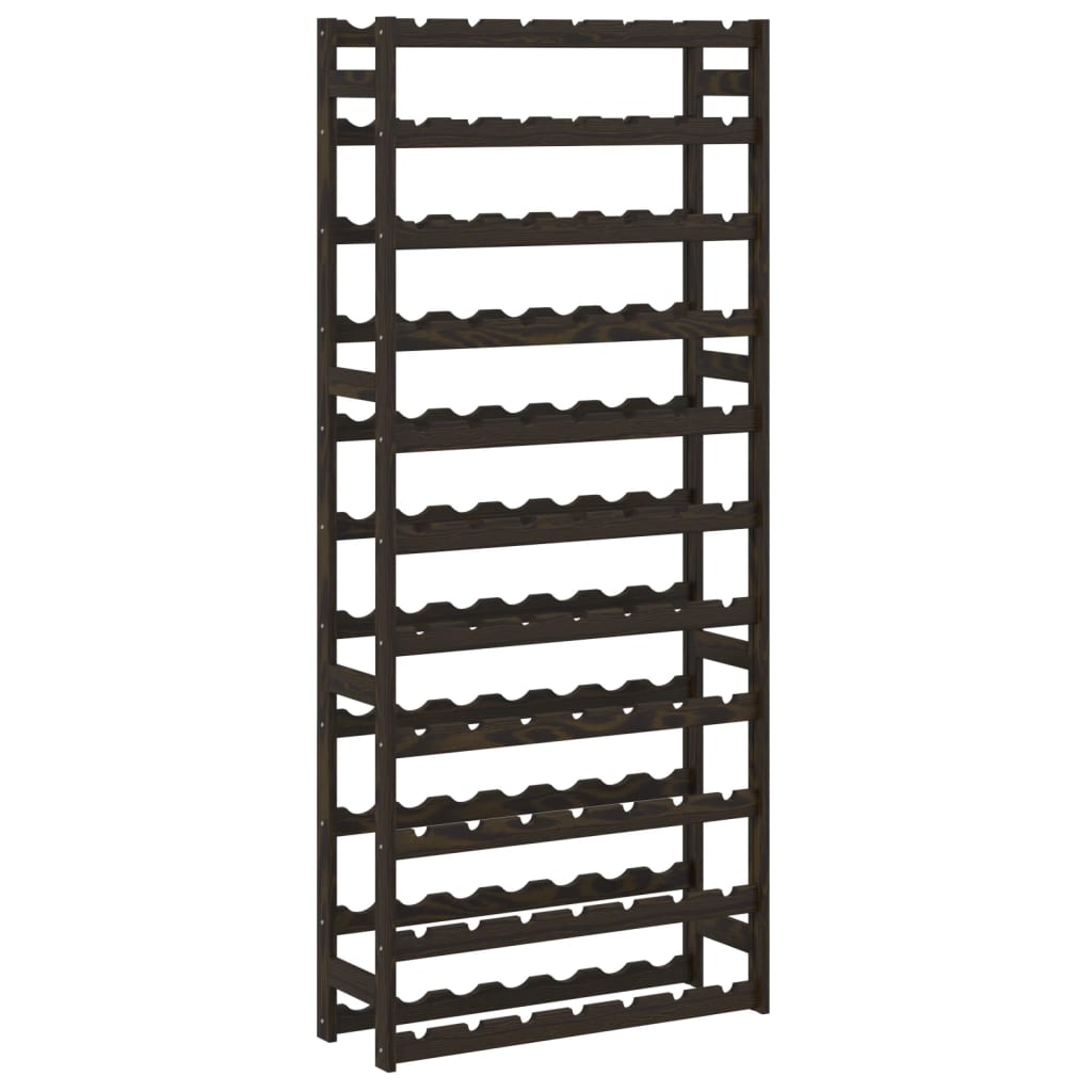 Casier à bouteilles pour 77 bouteilles noir bois pin solide - XIOS