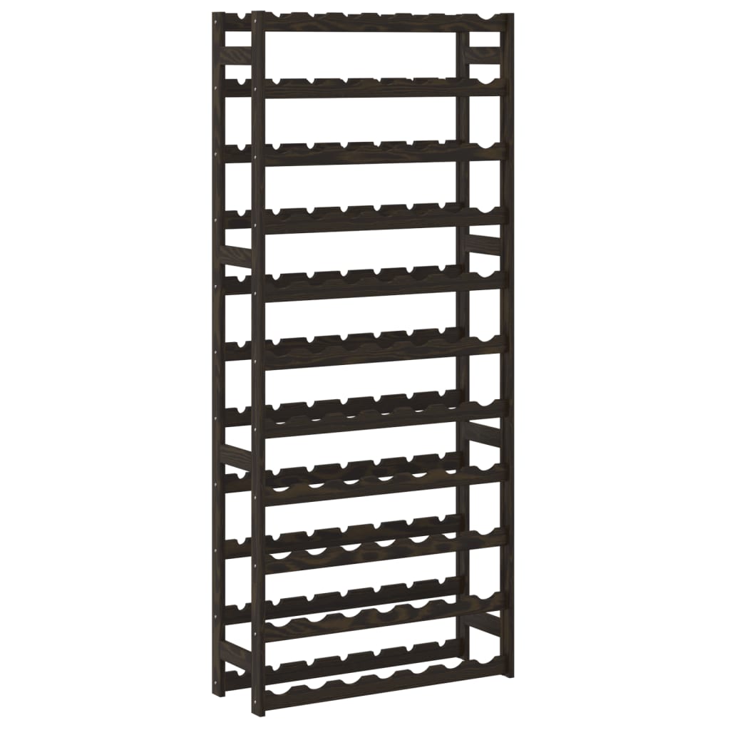 Casier à bouteilles pour 77 bouteilles noir bois pin solide - XIOS