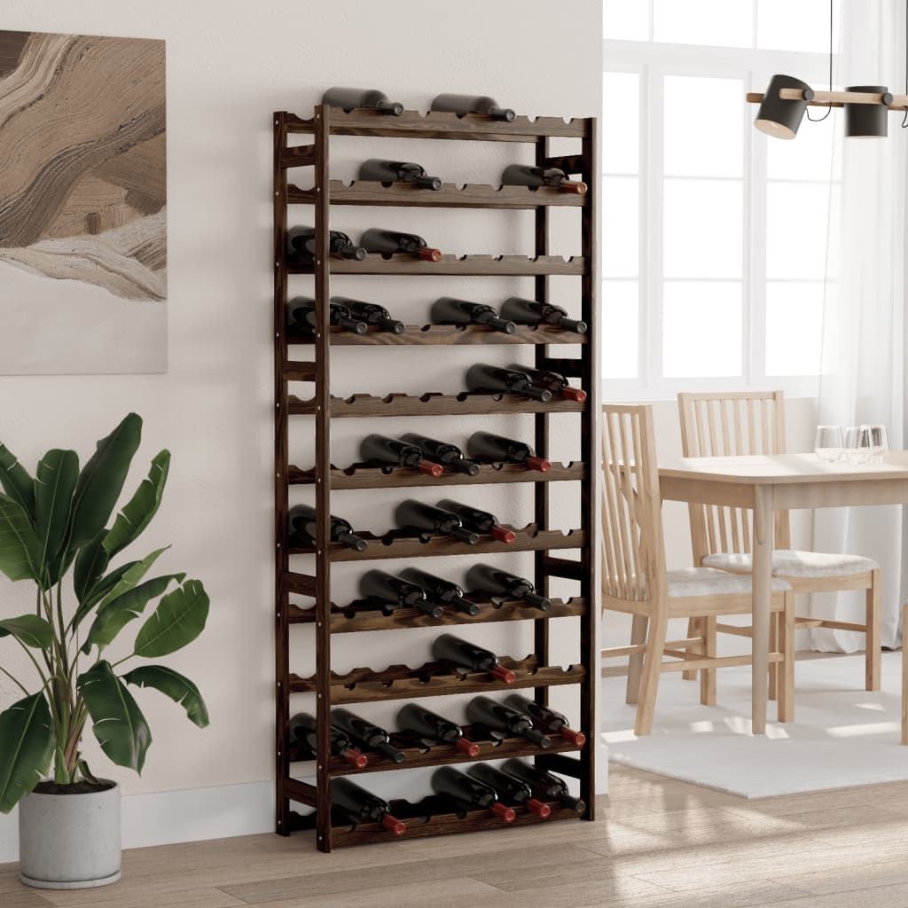 Casier à bouteilles pour 77 bouteilles noir bois pin solide - XIOS