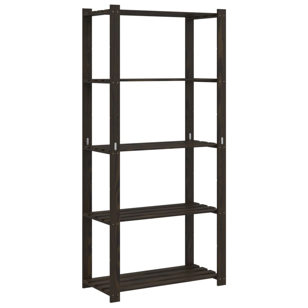 Support de rangement à 5 niveaux noir 80x38x170 cm bois pin - XIOS