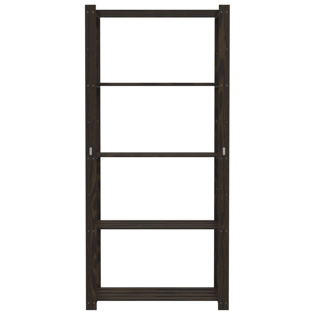 Support de rangement à 5 niveaux noir 80x38x170 cm bois pin - XIOS