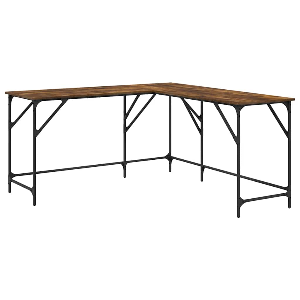 Bureau chêne fumé 149x149x75 cm bois d'ingénierie - XIOS