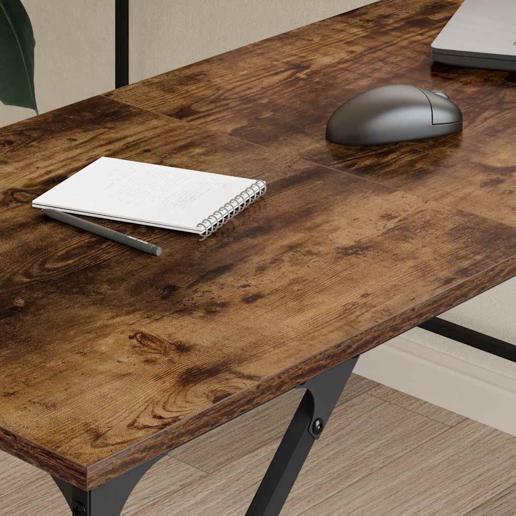 Bureau chêne fumé 149x149x75 cm bois d'ingénierie - XIOS
