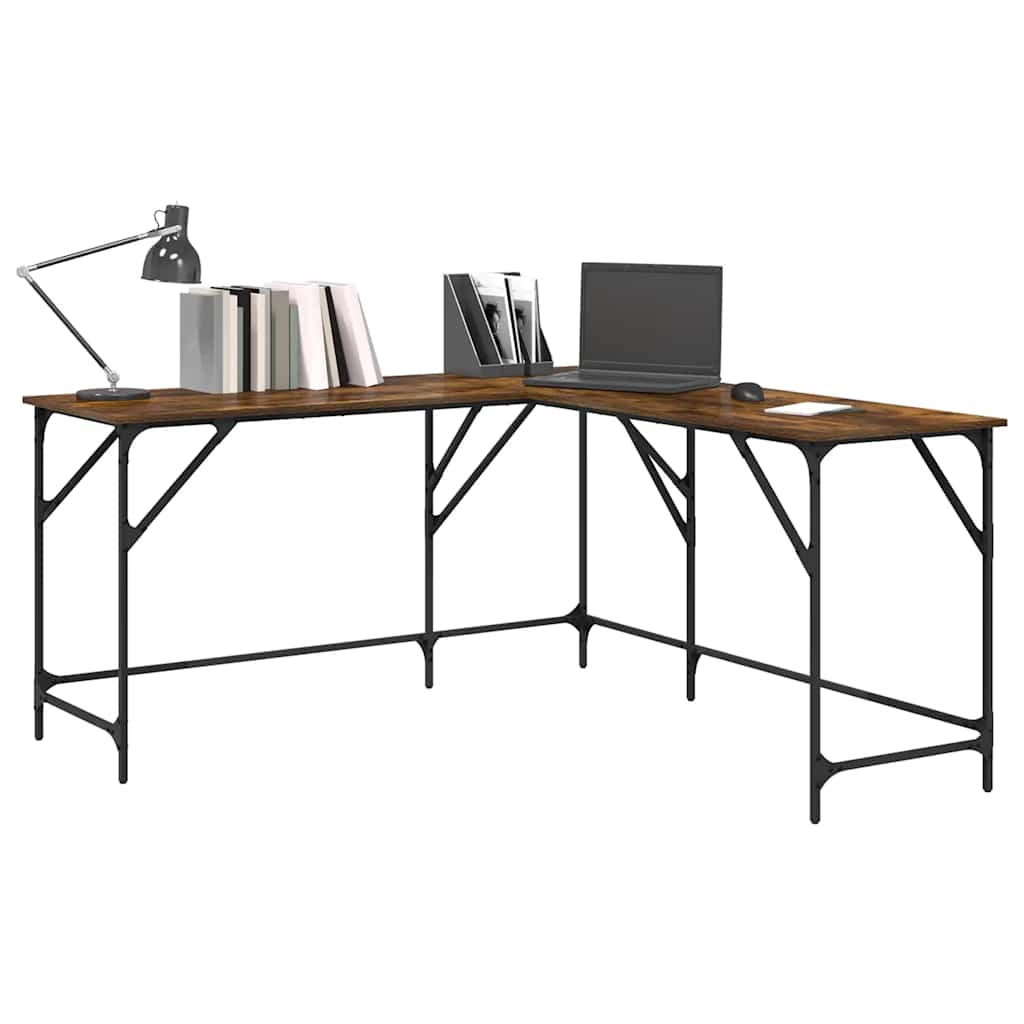 Bureau chêne fumé 149x149x75 cm bois d'ingénierie - XIOS