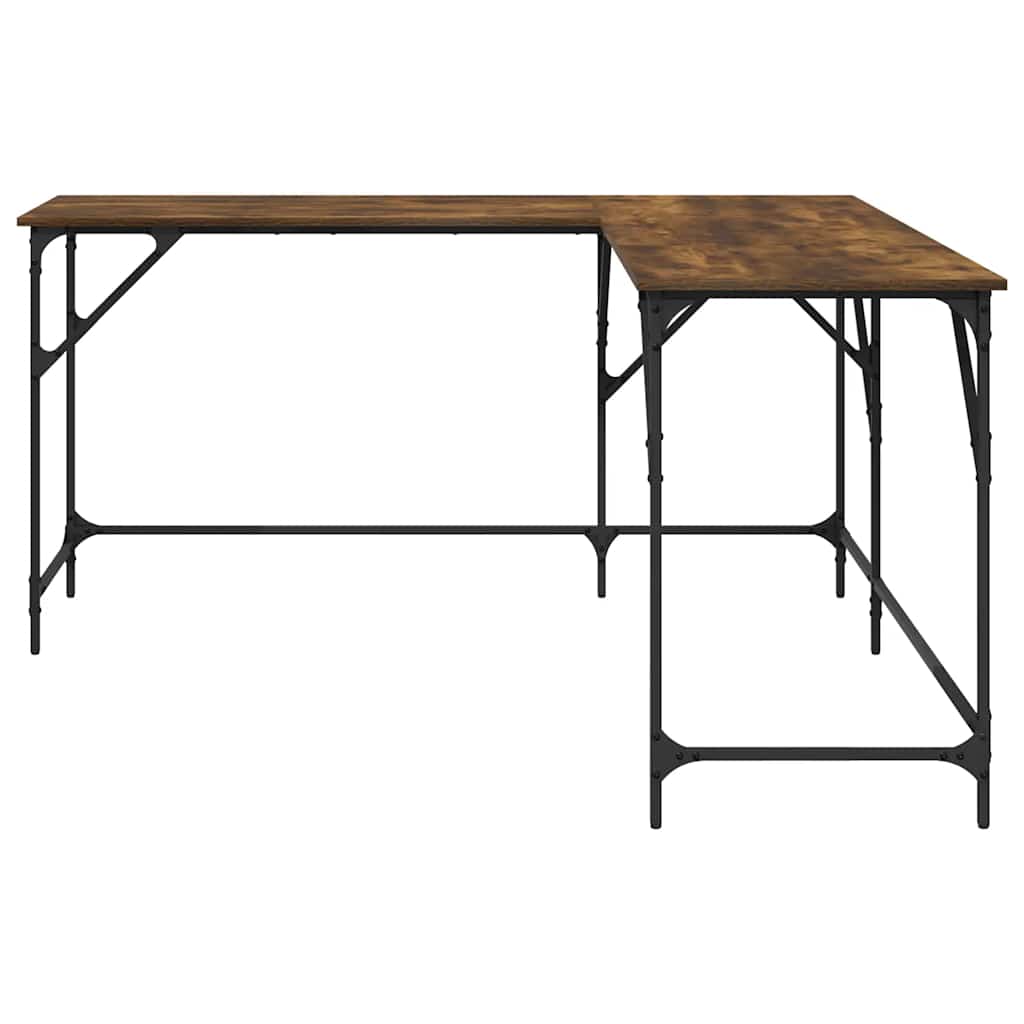 Bureau chêne fumé 149x149x75 cm bois d'ingénierie - XIOS