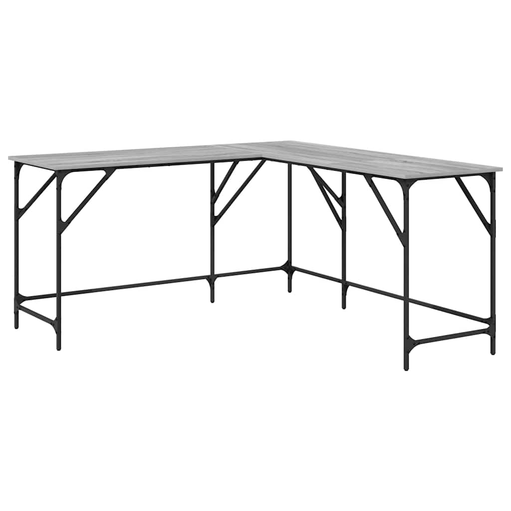 Bureau sonoma gris 149x149x75 cm bois d'ingénierie - XIOS