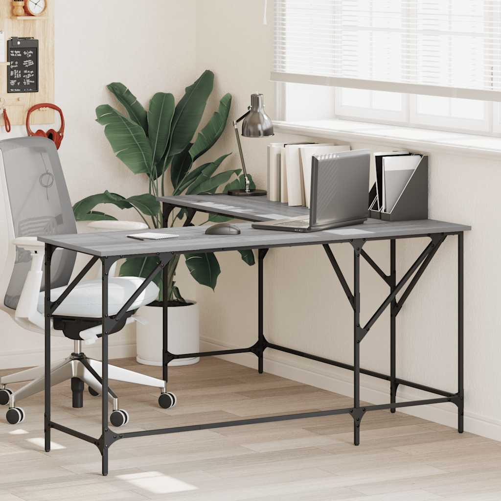 Bureau sonoma gris 149x149x75 cm bois d'ingénierie - XIOS