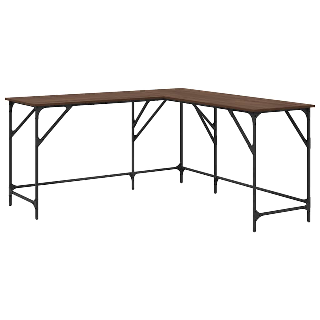 Bureau chêne marron 149x149x75 cm bois d'ingénierie - XIOS