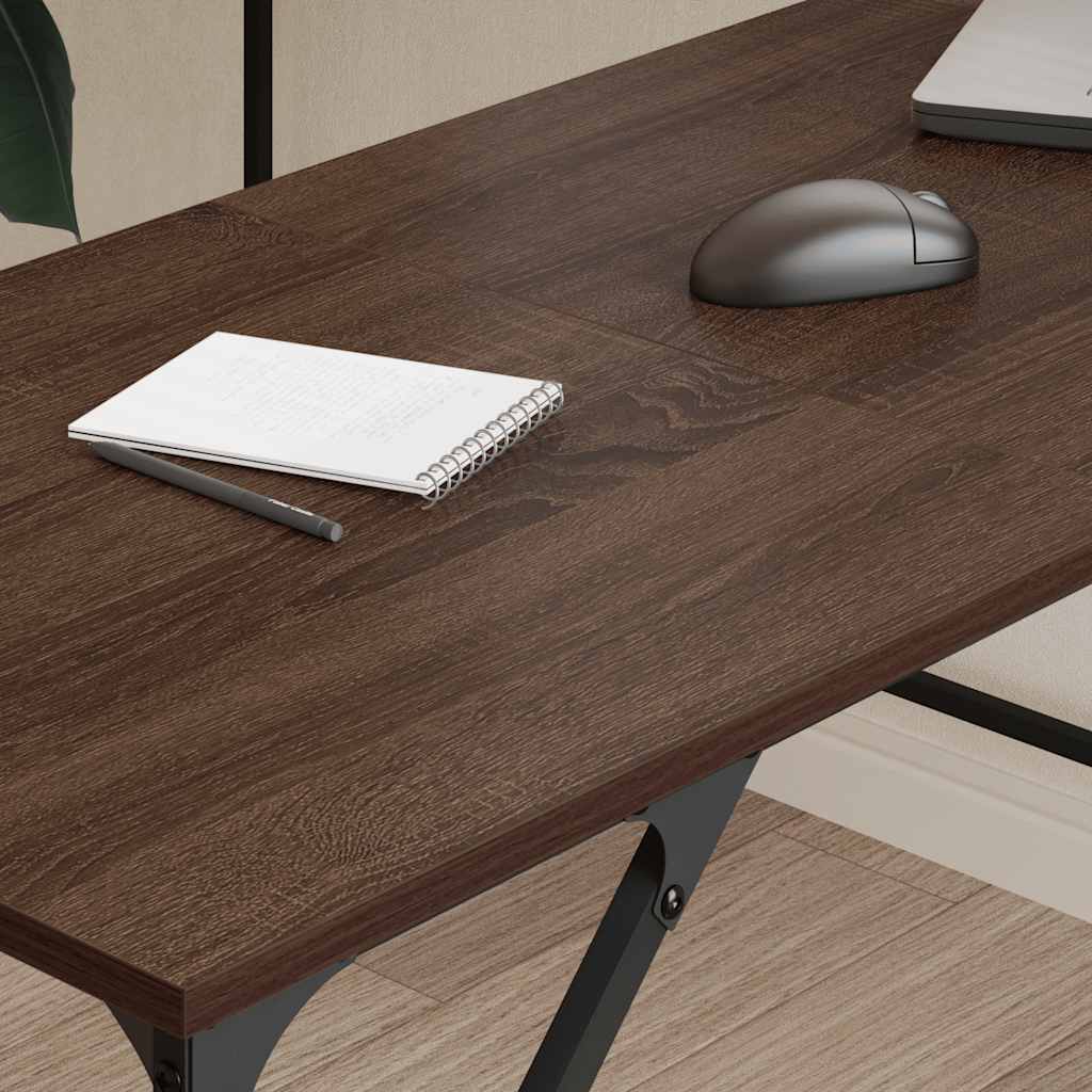 Bureau chêne marron 149x149x75 cm bois d'ingénierie - XIOS