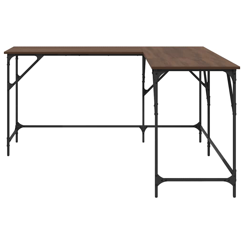 Bureau chêne marron 149x149x75 cm bois d'ingénierie - XIOS