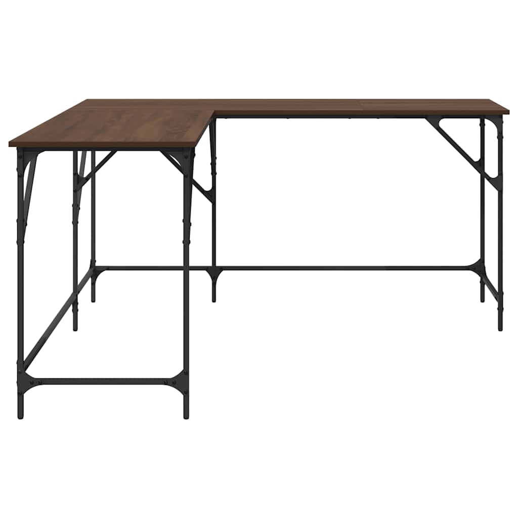 Bureau chêne marron 149x149x75 cm bois d'ingénierie - XIOS