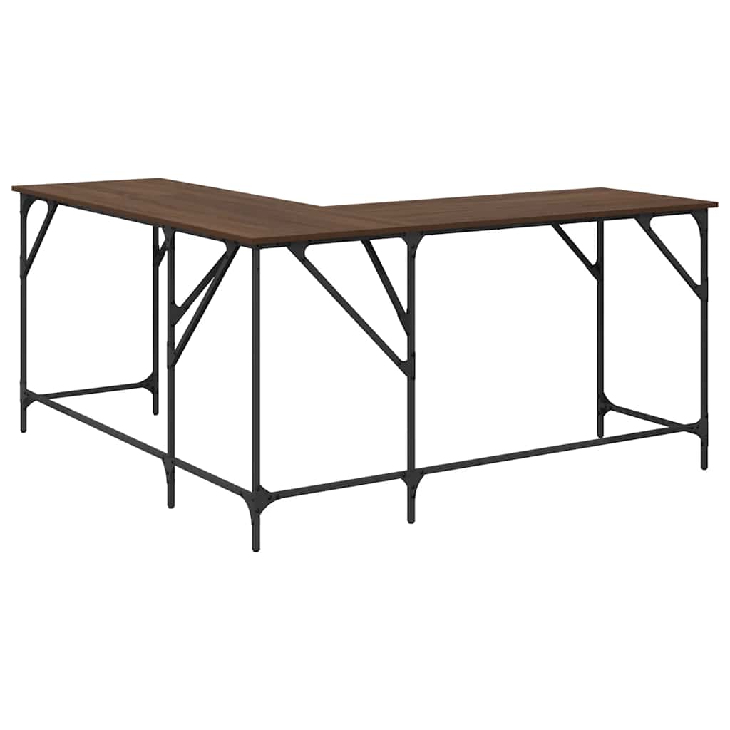 Bureau chêne marron 149x149x75 cm bois d'ingénierie - XIOS