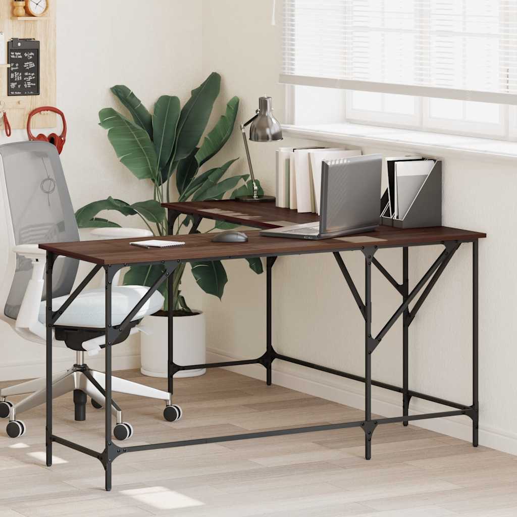 Bureau chêne marron 149x149x75 cm bois d'ingénierie - XIOS