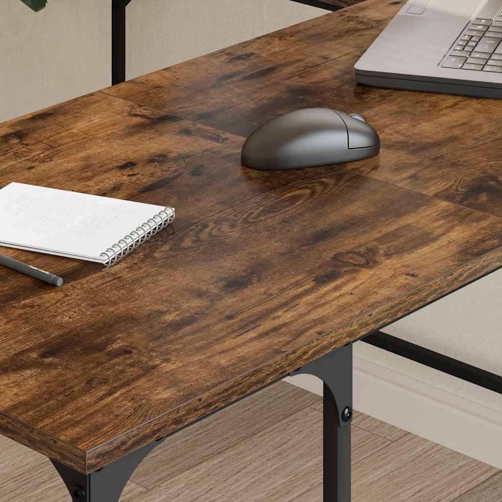 Bureau chêne fumé 139x139x75 cm bois d'ingénierie - XIOS