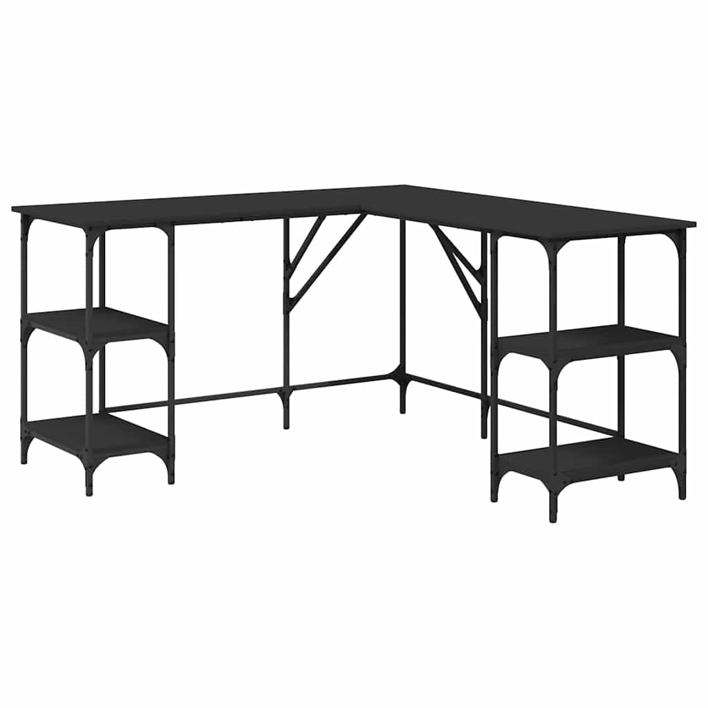 Bureau noir 139x139x75 cm bois d'ingénierie - XIOS