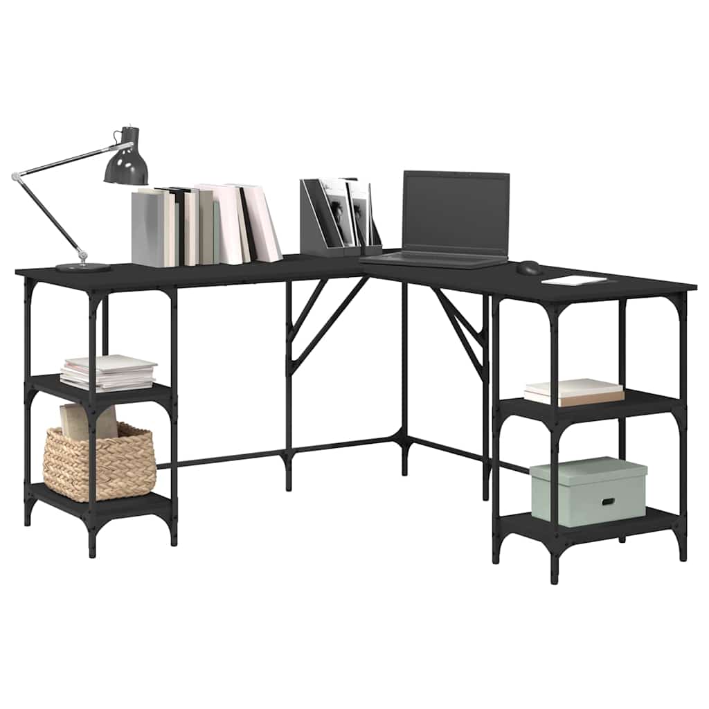 Bureau noir 139x139x75 cm bois d'ingénierie - XIOS