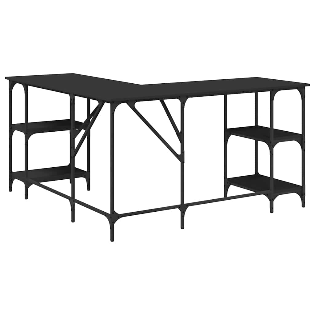 Bureau noir 139x139x75 cm bois d'ingénierie - XIOS