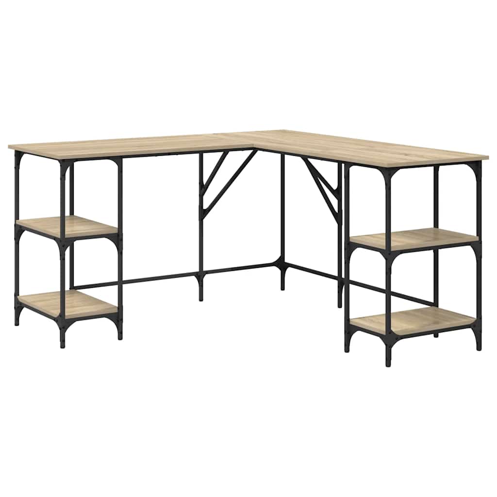 Bureau chêne sonoma 139x139x75 cm bois d'ingénierie - XIOS