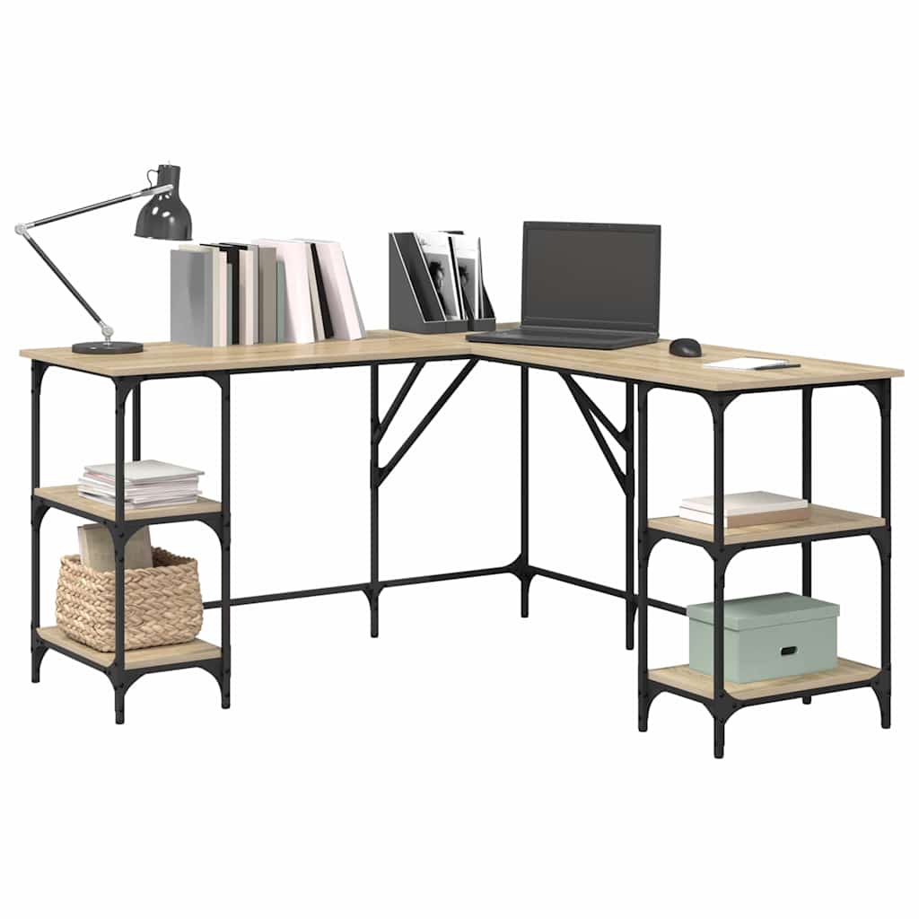 Bureau chêne sonoma 139x139x75 cm bois d'ingénierie - XIOS