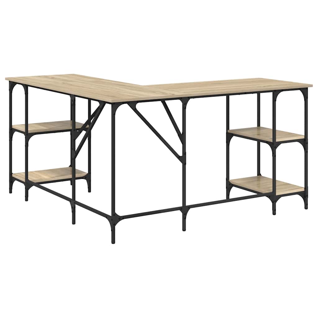 Bureau chêne sonoma 139x139x75 cm bois d'ingénierie - XIOS