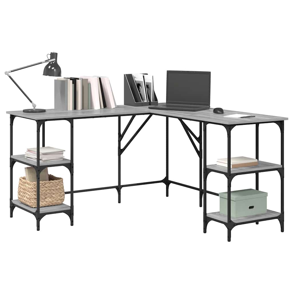 Bureau sonoma gris 139x139x75 cm bois d'ingénierie - XIOS