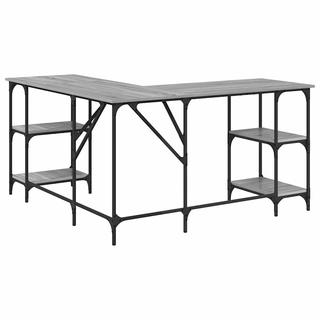 Bureau sonoma gris 139x139x75 cm bois d'ingénierie - XIOS
