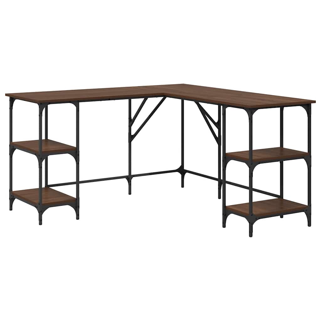 Bureau chêne marron 139x139x75 cm bois d'ingénierie - XIOS
