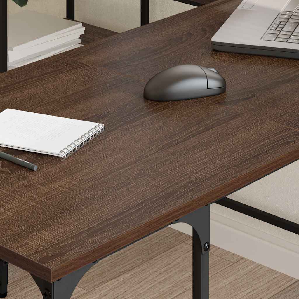 Bureau chêne marron 139x139x75 cm bois d'ingénierie - XIOS