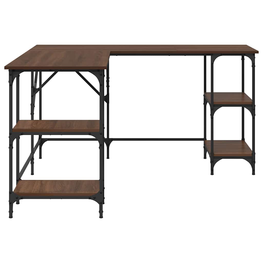Bureau chêne marron 139x139x75 cm bois d'ingénierie - XIOS