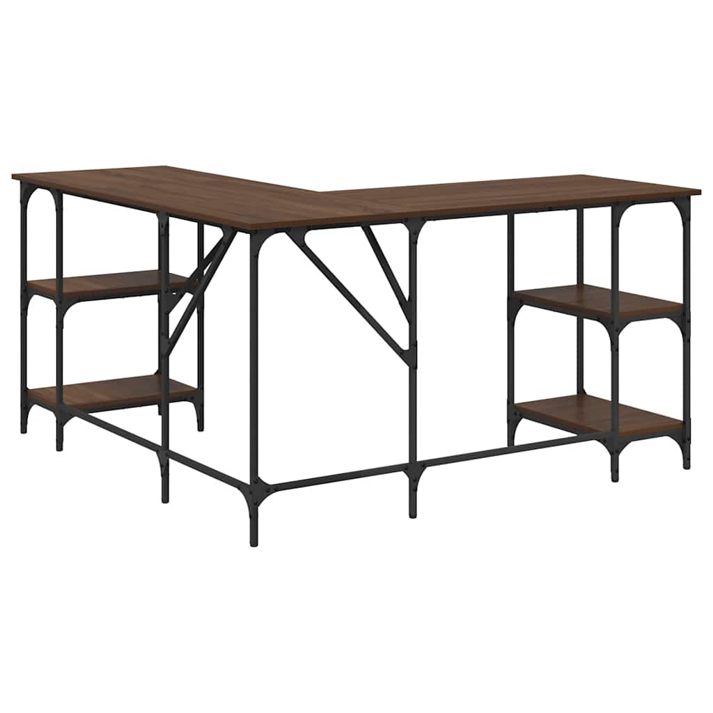 Bureau chêne marron 139x139x75 cm bois d'ingénierie - XIOS
