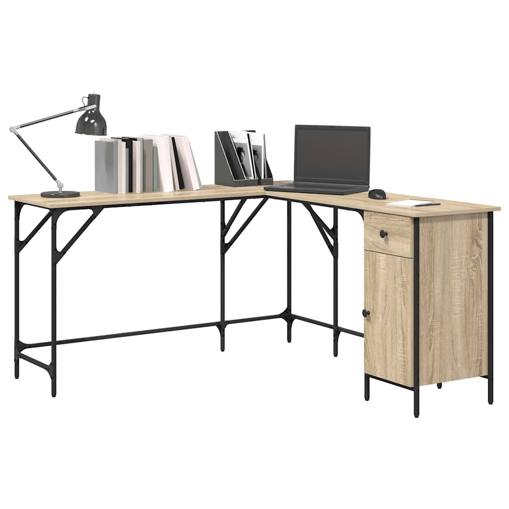 Bureau chêne sonoma 141x141x75 cm bois d'ingénierie - XIOS